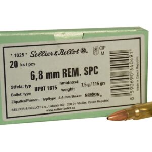 Sellier and Bellot Ammunition 6.8 Remington SPC 115 Grain Sierra MatchKing Hollow Point Boat Tail