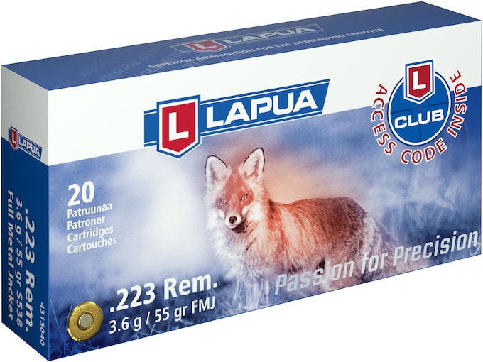 Lapua Ammunition 223 Remington 55 Grain Full Metal Jacket Box of 20