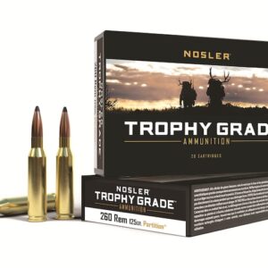 Nosler Trophy Grade Ammunition 260 Remington 125 Grain Partition Spitzer Box of 20