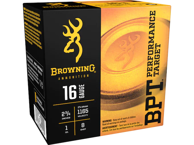 Browning BPT Target Ammunition 16 Gauge 2-3/4" 1 oz #8 Shot