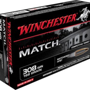Winchester Match Ammunition 308 Winchester 168 Grain Hollow Point Boat Tail