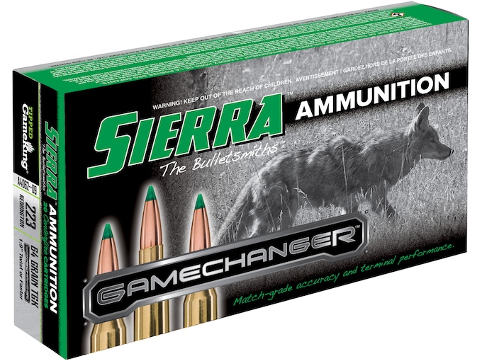 Sierra GameChanger Ammunition 223 Remington 64 Grain Tipped GameKing Box of 20