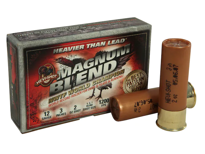 Hevi-Shot Magnum Blend Turkey Ammunition 12 Gauge 3" 2 oz #5, #6 and #7 Hevi-Shot High Velocity Non-Toxic Box of 5