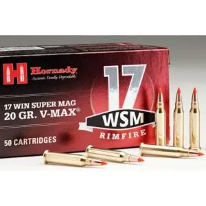 Hornady Ammunition 17 Winchester Super Magnum 20 Grain V-MAX Polymer Tip Box of 50
