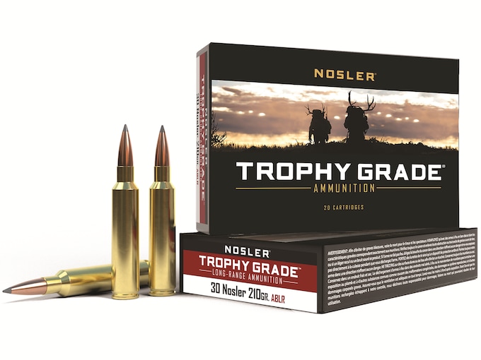Nosler Trophy Grade Ammunition 30 Nosler 210 Grain AccuBond Long Range Box of 20
