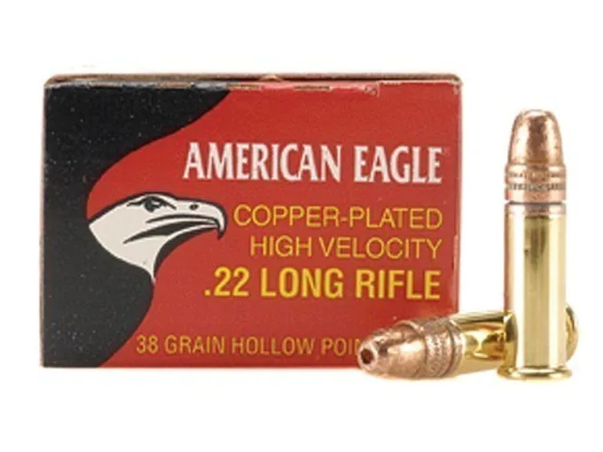 Federal American Eagle Ammunition 22 Long Rifle High Velocity 38 Grain Plated Lead Hollow Point