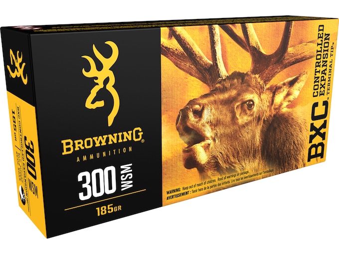 Browning BXC Controlled Expansion Ammunition 300 Winchester Short Magnum (WSM) 185 Grain Terminal Tip Box of 20