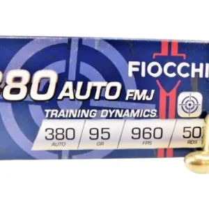 Fiocchi Training Dynamics Ammunition 380 ACP 95 Grain Full Metal Jacket Box of 50