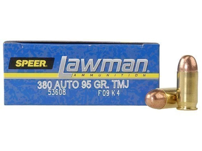 Speer Lawman Ammunition 380 ACP 95 Grain Total Metal Jacket