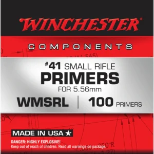 Winchester Small Rifle 5.56mm NATO-Spec Military Primers #41 Box of 1000 (10 Trays of 100)
