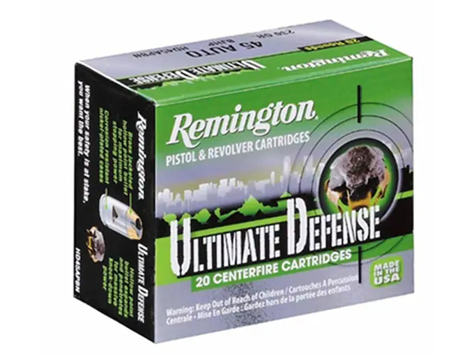 Remington HD Ultimate Defense Ammunition 40 S&W 180 Grain Brass Jacketed Hollow Point